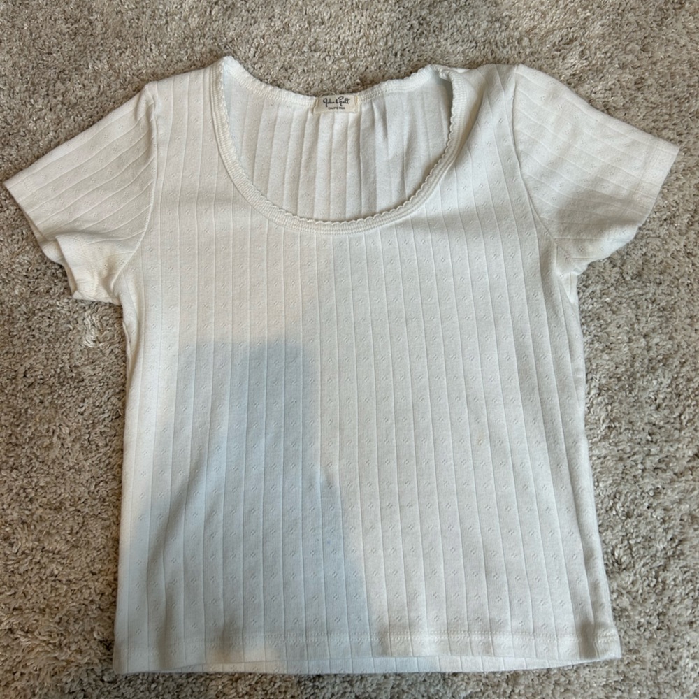 White Brandy Melville/John Galt patterned Tee, worn once, super cute on